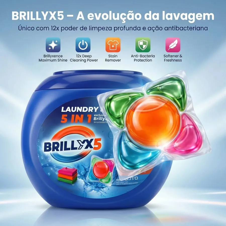 Embalagem oficial Brillyx5 Pods 5 em 1 — marca americana